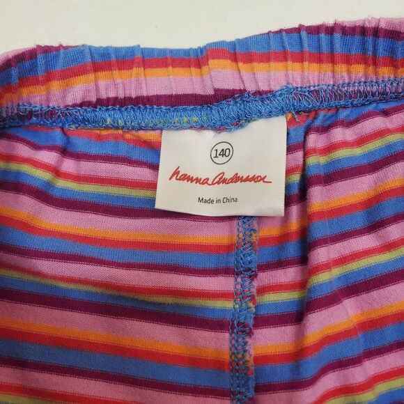 Hanna Andersson Sz 140 US 10 Kids Pajama Pants Bottoms Purple Striped - Picture 9 of 12